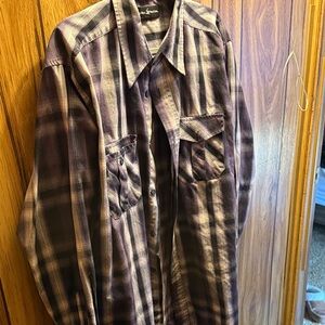 Purple POLO Plaid Button-Up Shirt
